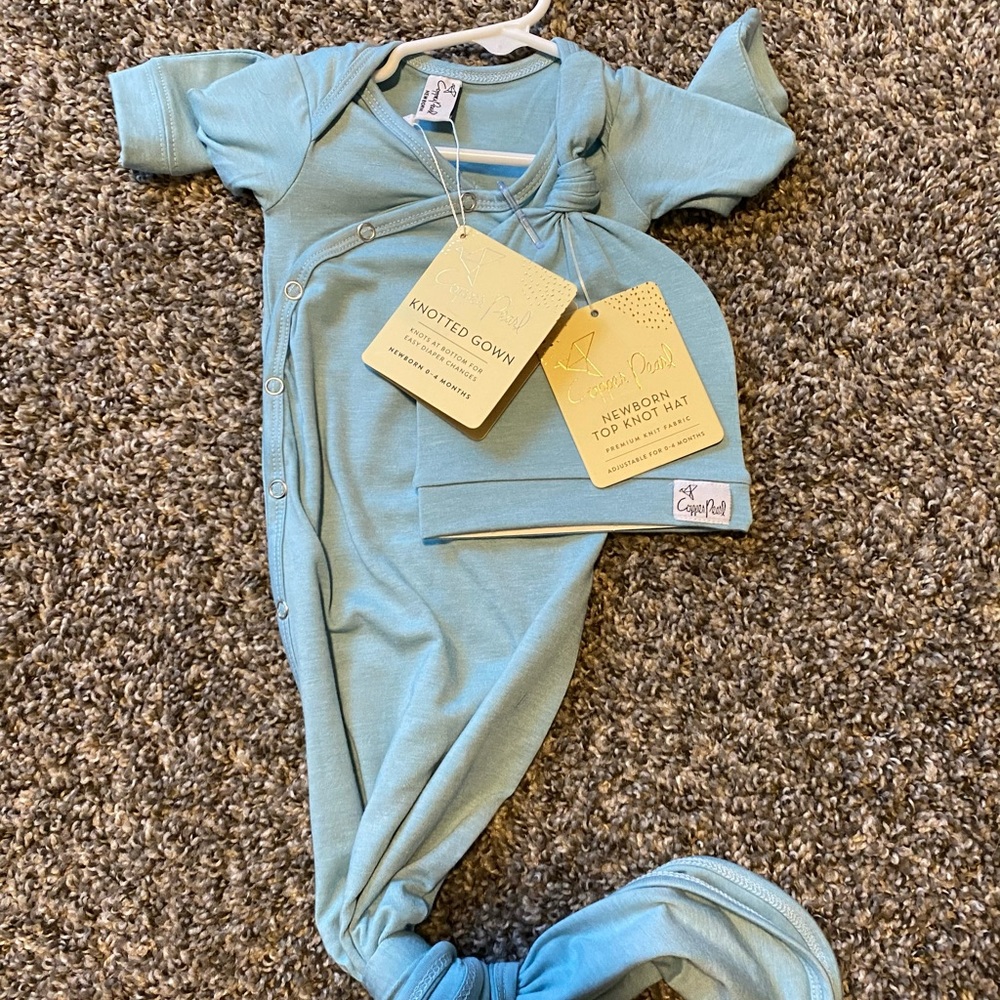 Copper Pearl Knotted Gown and Hat